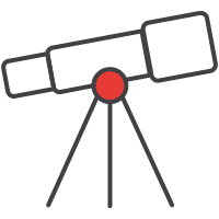 Telescope Icon Red
