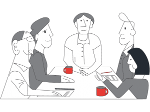 Boardroom Panel Discussion Illustration