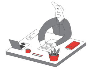 Person Reviewing Documents Illustration